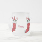 Frohe Weihnachts Gnome Weihnachts-Strumpf Holly Mattglastasse (Vorderseite Links)
