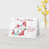 Frohe Weihnachts-Gnomes-Spaß Karte (Gelbe Blume)