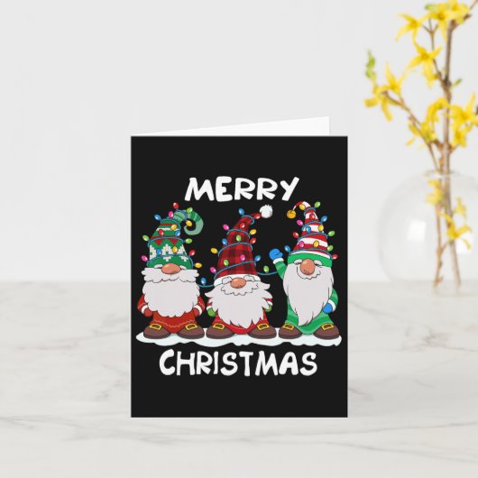 Frohe Weihnachts Gnomes Xmas Familie Männer Frauen Karte (Gelbe Blume)