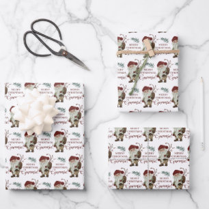 Frohe Weihnachts Gnomie Wrapping Paper Sheets Geschenkpapier Set