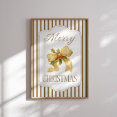 Frohe Weihnachts-Gold-Bow-Poster Poster