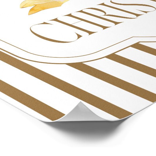 Frohe Weihnachts-Gold-Bow-Poster Poster (Ecke)