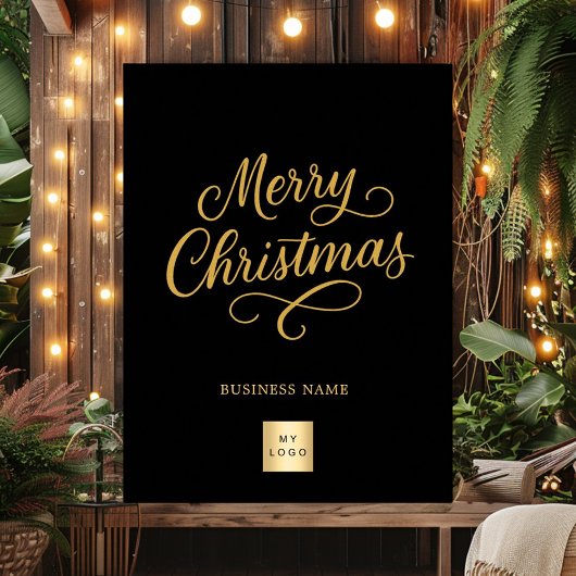 Frohe Weihnachts-Gold-Business-Logo Poster