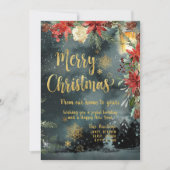 Frohe Weihnachts Gold Calligraphy Holiday Card Einladung (Vorderseite)