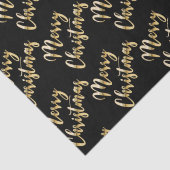 Frohe Weihnachts Gold-Drehbuch schwarz Seidenpapier (Detail)