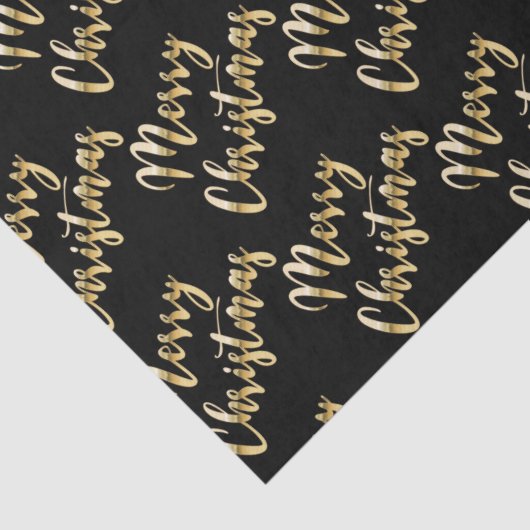 Frohe Weihnachts Gold-Drehbuch schwarz Seidenpapier (Detail)