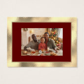 Frohe Weihnachts-Gold-Familie Foto Burgundy Deer (Rückseite)