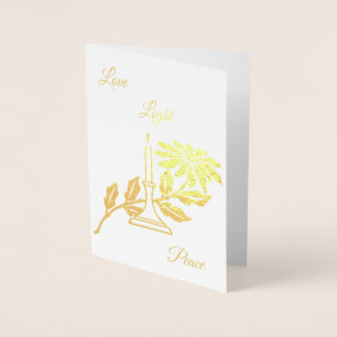 Frohe Weihnachts Gold Foil Candlelight Folienkarte