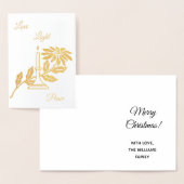 Frohe Weihnachts Gold Foil Candlelight Folienkarte (Anzeige)