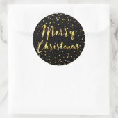 Frohe Weihnachts Gold Foil Confetti Black Runder Aufkleber (Tasche)