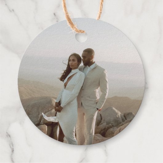 Frohe Weihnachts Gold Foil Foto Tag (Rückseite)