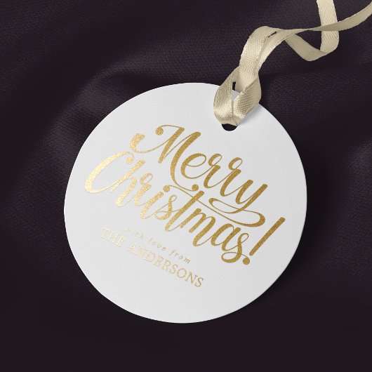 Frohe Weihnachts-Gold-Foil-Tag Geschenkanhänger