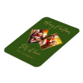 Frohe Weihnachts Gold Foto Name Green Magnet (Linke Seite)