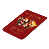 Frohe Weihnachts Gold Foto Name Red Magnet (Linke Seite)
