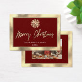 Frohe Weihnachts Gold Frame Familie Foto Burgundy (Schreibtisch)