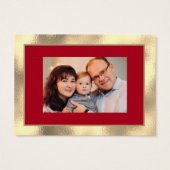 Frohe Weihnachts Gold Frame Red Family Foto (Rückseite)