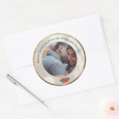 Frohe Weihnachts Gold Glitzer Foto Runder Aufkleber (Umschlag)