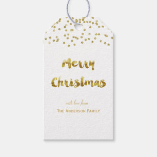 Frohe Weihnachts-Gold-Glitzer-Geschenk-Tags Geschenkanhänger