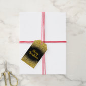 Frohe Weihnachts-Gold-Glitzer Geschenkanhänger (Mit Garn)