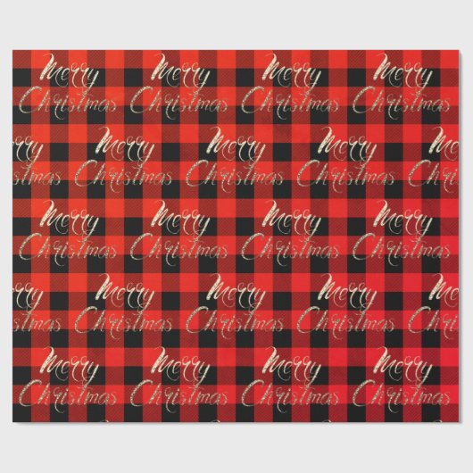 Frohe Weihnachts Gold Glitzer Script Buffalo Warm Geschenkpapier (Flach)