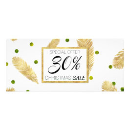 Frohe Weihnachts Gold Glitzer Script Discount Card Werbekarte