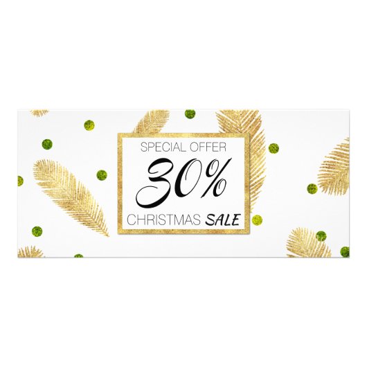 Frohe Weihnachts Gold Glitzer Script Discount Card Werbekarte (Vorne)