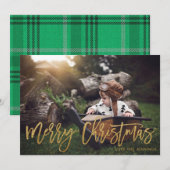Frohe Weihnachts Gold Glitzer Script Foto (Vorne/Hinten)