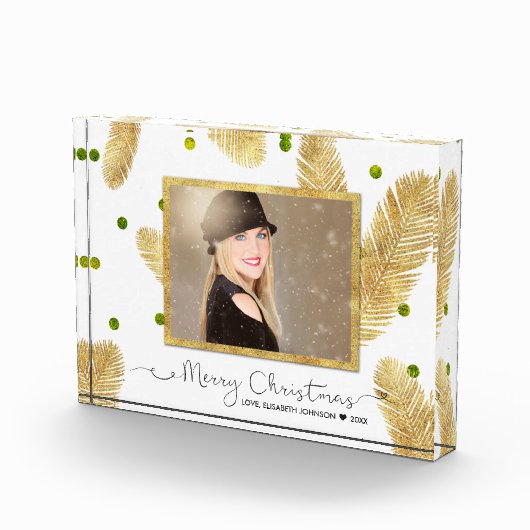 Frohe Weihnachts Gold Glitzer Script - Foto Block (Rechts)