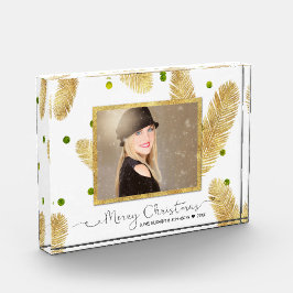 Frohe Weihnachts Gold Glitzer Script - Foto Block