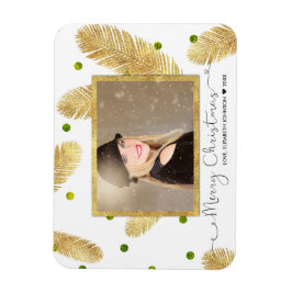 Frohe Weihnachts Gold Glitzer Script - Foto Magnet