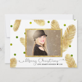 Frohe Weihnachts Gold Glitzer Script - Fotokarte Feiertagskarte