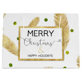 Frohe Weihnachts Gold Glitzer Script Große Geschen Geschenktüte (Vorderseite)