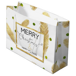 Frohe Weihnachts Gold Glitzer Script Große Geschen Geschenktüte