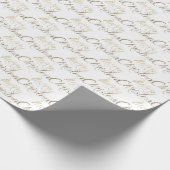 Frohe Weihnachts Gold Glitzer Script Ivory Creamy Geschenkpapier (Ecke)