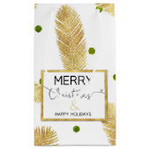 Frohe Weihnachts Gold Glitzer Script Kleine Gesche Geschenktüte (Rückseite)