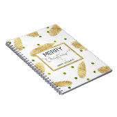 Frohe Weihnachts-Gold-Glitzer-Script - Notebook Notizblock (Rechte Seite)