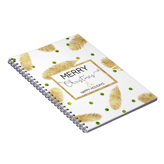 Frohe Weihnachts-Gold-Glitzer-Script - Notebook Notizblock (Rechte Seite)
