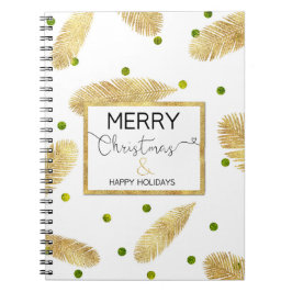 Frohe Weihnachts-Gold-Glitzer-Script - Notebook Notizblock