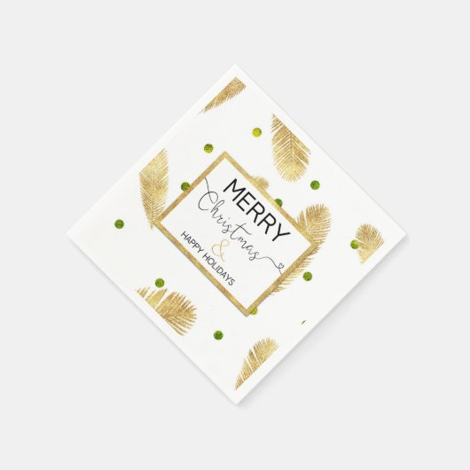 Frohe Weihnachts Gold Glitzer Script - Paper Napki Serviette (Ecke)