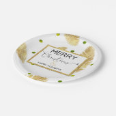 Frohe Weihnachts Gold Glitzer Script - Papierplatt Pappteller (Schrägansicht)