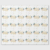 Frohe Weihnachts-Gold-Glitzer-Textgestaltung Geschenkpapier (Flach)