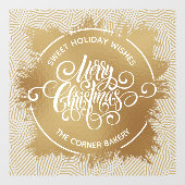 Frohe Weihnachts Gold Imitate Foil Fensteraufkleber (Blatt)