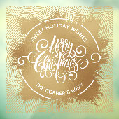 Frohe Weihnachts Gold Imitate Foil Fensteraufkleber (Blatt 3)