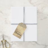 Frohe Weihnachts-Gold-Metallic-Glitzer Geschenkanhänger (Mit Garn)