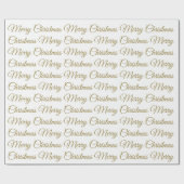 Frohe Weihnachts Gold Script Cursive White Simple Geschenkpapier (Flach)
