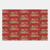 Frohe Weihnachts-Gold-Script Geschenkpapier Set (Vorderseite 2)
