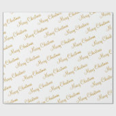 Frohe Weihnachts-Gold-Script-Kalligrafie Geschenkpapier (Flach)