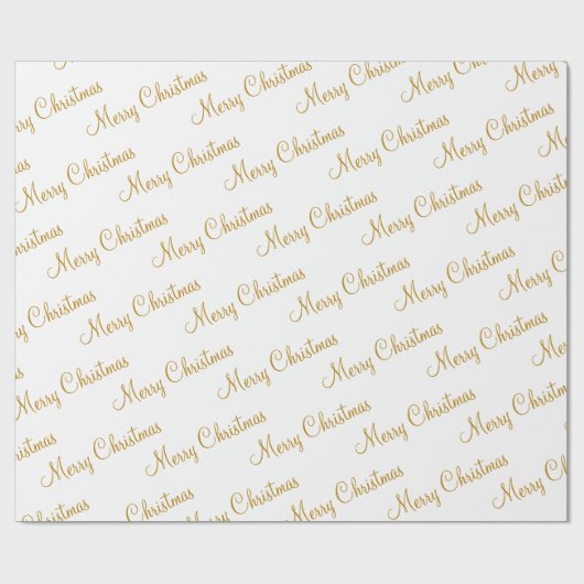 Frohe Weihnachts-Gold-Script-Kalligrafie Geschenkpapier (Flach)