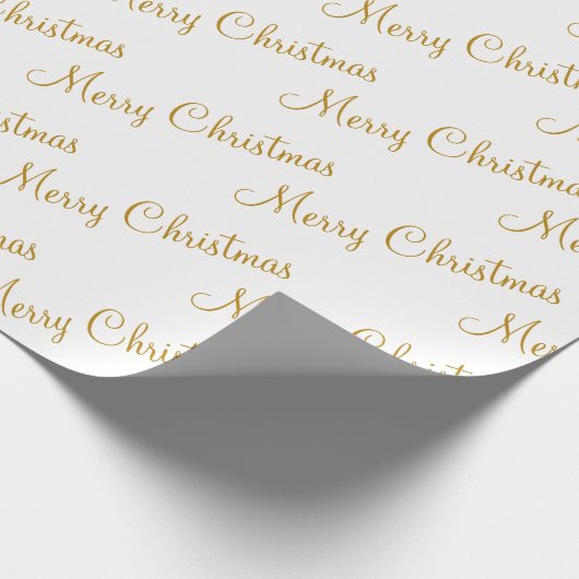 Frohe Weihnachts-Gold-Script-Kalligrafie Geschenkpapier (Ecke)