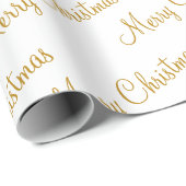 Frohe Weihnachts-Gold-Script-Kalligrafie Geschenkpapier (Rolleneckpunkt)